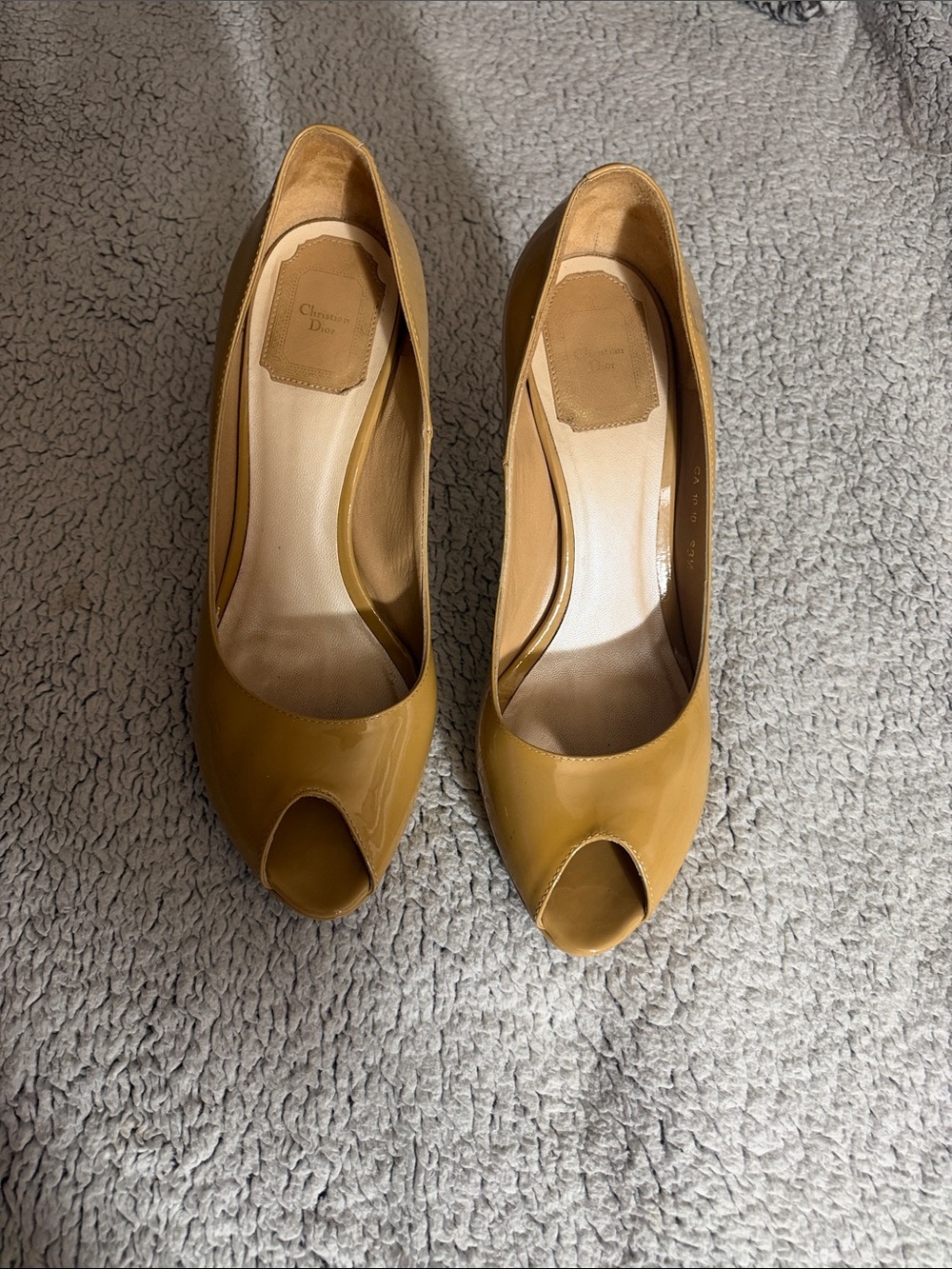 Dior Patent Peep-Toe Pumps